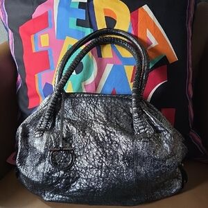 Salvatore Ferragamo AUTH. Gunmetal Bag